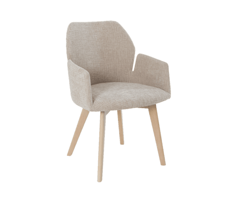 Fauteuil Bridge Edito, pied bois naturel