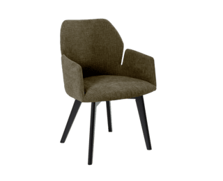 Fauteuil Bridge Edito, pied bois anthracite