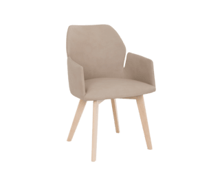 Fauteuil Bridge Edito, pied bois naturel