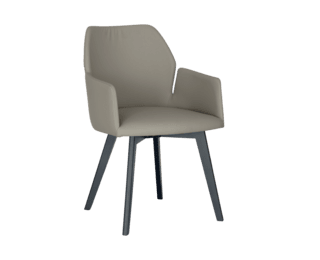 Fauteuil Bridge Edito, pied bois anthracite